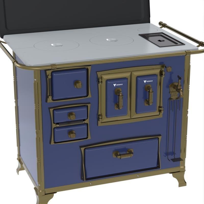 Fogao a Lenha N 2 Renaissance Chapa de Aluminio Azul Cald Se - 3