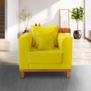 Ver imagem 2 de Poltrona Retro Viena Para Recepção Suede Amarelo - Madeira Prima Deccor