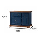 Ver imagem 3 de Balcão Manchester 3 Portas 2 Gavetas 89 X 132 X 45 Cm (a X L X P) - Cor Azul Petróleo/imbuia Glazer
