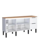 Ver imagem 2 de Balcão Buffet Cozinha com Tampo 174x85x51cm Cisne 180 Cozimax Branco/jequitiba