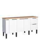 Ver imagem 1 de Balcão Buffet Cozinha com Tampo 174x85x51cm Cisne 180 Cozimax Branco/jequitiba