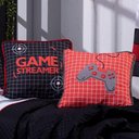 Ver imagem 3 de Kit Cobre Leito Colcha Solteiro Game Streamer Dupla Face com Almofadas Estampadas 05 Peças Cor