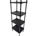 Ver imagem 4 de 3 Estantes de Plástico Modular Multiuso 5 Prateleiras 1 Torre Preta Montável 65 Kg Qualyplas