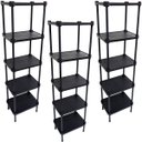 Ver imagem 1 de 3 Estantes de Plástico Modular Multiuso 5 Prateleiras 1 Torre Preta Montável 65 Kg Qualyplas