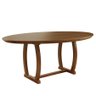 Mesa de Jantar Oval com Base de Madeira Maciça - Zara -2,20 x 1,10 metros - Requinte Salas - 1
