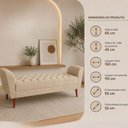 Ver imagem 3 de Banco Recamier 150 cm para Quarto de Casal em Suede Bege