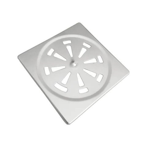 Ralo Grelha Inox 10x10 Cm Quadrado Banheiro Flvx