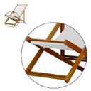 Ver imagem 7 de Cadeira Espreguiçadeira Dobrável sem Braço Madeira Maciça Envernizada