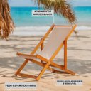 Ver imagem 3 de Cadeira Espreguiçadeira Dobrável sem Braço Madeira Maciça Envernizada