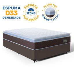 Cama Box com Colchão de Espuma D33 Pillow Top Comfort Luxo Casal 138cm - 2