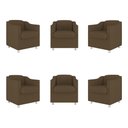 Ver imagem 1 de Kit 6 Poltronas Decorativas Tilla Consultório Recepção Sala Cor:marrom