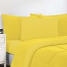 Kit Edredom + Jogo de Lençol Malha 100% Algodão Gran Moratta 4 Peças Solteiro - Amarelo-amarelo - 3