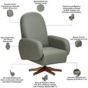 Ver imagem 4 de Poltrona de Amamentação com Balanço Giratória Dolce D02 Tramado Verde C-296 - Lyam Decor