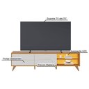 Ver imagem 3 de Rack Bancada Amalfi TV 75" 216cm MDF-MDP LED Off White Colibri Móveis