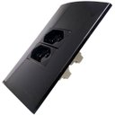 Ver imagem 1 de Conjunto 4x2 Linha Ebony Sleek Alto Brilho Margirius 4x2" 1 Tomada 10 a + 1 Tomada 20 a Juntas