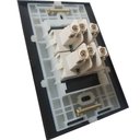 Ver imagem 2 de Conjunto 4x2 Linha Ebony Sleek Alto Brilho Margirius 4x2" 1 Tomada 10 a + 1 Tomada 20 a Juntas