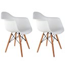 Ver imagem 1 de Kit com 2 Poltronas Cadeiras Charles Eames com Braço Branca