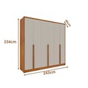 Ver imagem 3 de Guarda Roupa Casal Fortuna 6 Portas 6 Gavetas 100% Mdf:cinamomo/off