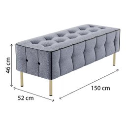 Banco Recamier Puff Zoe Versatil Luxo Zahav Estofados - 4