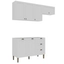 Ver imagem 2 de Conjunto de Cozinha Modulada 3 Peças 2 Aéreos 1 Balcão Lavanda Yescasa Branco