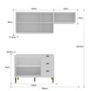 Ver imagem 4 de Conjunto de Cozinha Modulada 3 Peças 2 Aéreos 1 Balcão Lavanda Yescasa Branco