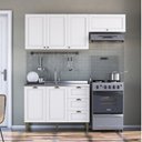 Ver imagem 1 de Conjunto de Cozinha Modulada 3 Peças 2 Aéreos 1 Balcão Lavanda Yescasa Branco