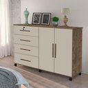 Ver imagem 2 de Comoda Bronze Cor:canela Off White Mizza Decor - Armário para Quarto