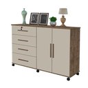 Ver imagem 1 de Comoda Bronze Cor:canela Off White Mizza Decor - Armário para Quarto