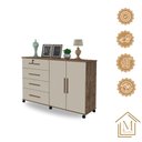 Ver imagem 6 de Comoda Bronze Cor:canela Off White Mizza Decor - Armário para Quarto