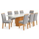 Ver imagem 2 de Conjunto Sala de Jantar 8 Lugares Retangular Tampo Vidro/MDF 200x90cm Mesa Diana e Cadeiras Carol