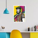 Ver imagem 1 de Quadro Decorativo Chaves Pop Art 24x18cm - com Vidro:moldura Preta