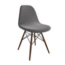 Ver imagem 4 de Mesa Jantar Londres Quadrada Branca 90cm 4 Cadeiras Eames Estofadas Grafite Madeira