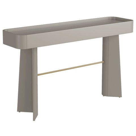 Aparador para Sala de Estar Orgânico Industrial Alef I03 Grigio Dourado - Lyam Decor
