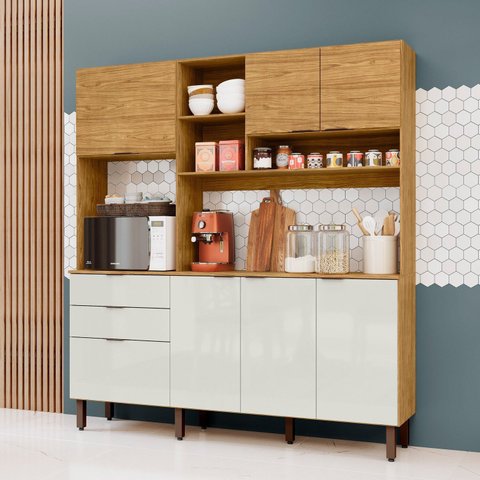 Cozinha Compacta Boreal 7 Portas e 2 Gavetas Espresso Móveis