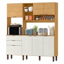 Ver imagem 2 de Cozinha Compacta Boreal 7 Portas e 2 Gavetas Espresso Móveis Marrom/Marrocos/Off White