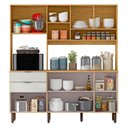 Ver imagem 4 de Cozinha Compacta Boreal 7 Portas e 2 Gavetas Espresso Móveis Marrom/Marrocos/Off White