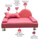 Ver imagem 3 de Puff Pet Cama Estofada com Almofada para Cachorro Amora E01 Suede Rosa - Inoviza
