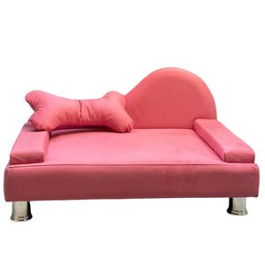 Puff Pet Cama Estofada com Almofada para Cachorro Amora E01 Suede Rosa - Inoviza