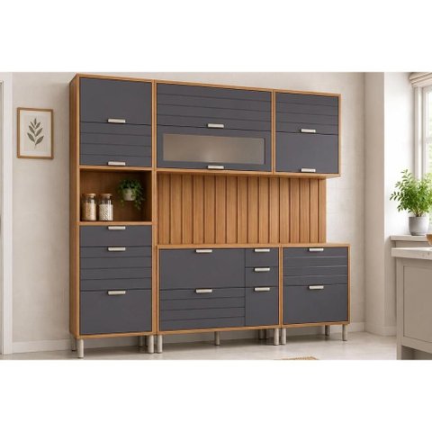 Cozinha Modulada 7 Peças Eloise CZ599 Cinamomo/Titanium MGM