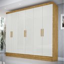 Ver imagem 1 de Guarda-Roupa Casal 6 Portas 2 Gavetas Gliese Espresso Móveis Marrom/Marrocos/Off White