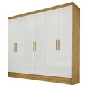 Ver imagem 5 de Guarda-Roupa Casal 6 Portas 2 Gavetas Gliese Espresso Móveis Marrom/Marrocos/Off White