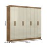 Guarda-roupa Casal Holanda 8 Portas 4 Gavetas Ipê/off White - Maxel - 4