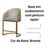 Kit 02 Banco Banqueta Poltrona Mia Base Metal Bronze Veludo Cor:bege - 6