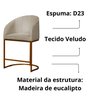 Kit 02 Banco Banqueta Poltrona Mia Base Metal Bronze Veludo Cor:bege - 5