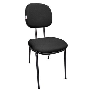 Cadeira de Escritório Fixa Pé Palito Secretaria Estofada Jserrano Preta para Recepção