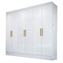 Ver imagem 5 de Guarda-Roupa Casal 6 Portas 2 Gavetas Gliese Espresso Móveis Branco