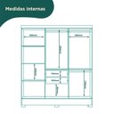 Ver imagem 2 de Guarda-Roupa Casal 6 Portas 2 Gavetas Gliese Espresso Móveis Branco