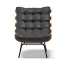 Ver imagem 6 de Kit 02 Poltronas Costela Corino Preto Base Metálica Preto