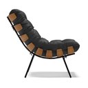 Ver imagem 5 de Kit 02 Poltronas Costela Corino Preto Base Metálica Preto