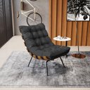 Ver mais imagens de Kit 02 Poltronas Costela Corino Preto Base Metálica Preto